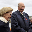 King Harald and Queen Sonja held a press meeting after the first day of their visit to Sør-Trøndelag (Photo: Ned Alley / NTB scanpix)